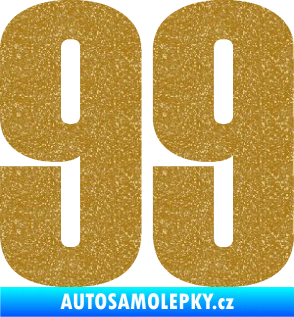 Samolepka Startovní číslo 99 typ 2      Ultra Metalic zlatá