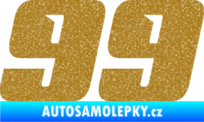 Samolepka Startovní číslo 99 typ 6 Ultra Metalic zlatá