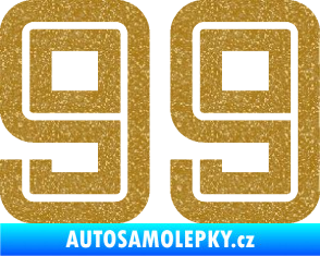Samolepka Startovní číslo 99 typ 7 Ultra Metalic zlatá