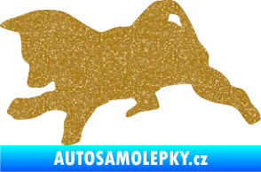 Samolepka Štěňátko 002 levá německý ovčák Ultra Metalic zlatá