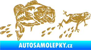 Samolepka Sumec 005 levá se žábou Ultra Metalic zlatá