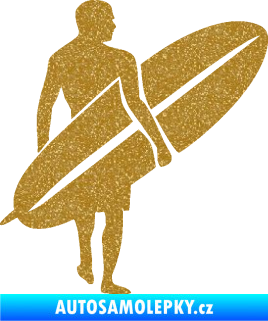 Samolepka Surfař 004 pravá Ultra Metalic zlatá