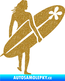 Samolepka Surfařka 003 pravá Ultra Metalic zlatá
