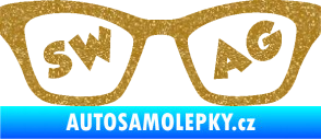 Samolepka Swag nápis v brýlích Ultra Metalic zlatá