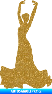 Samolepka Tanec 006 levá tanečnice flamenca Ultra Metalic zlatá