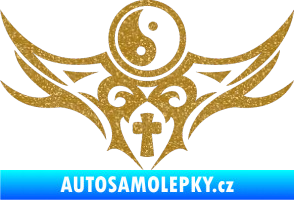 Samolepka Tetování 115 Jin a jang Ultra Metalic zlatá
