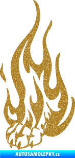 Samolepka Tlapa v plamenech levá Ultra Metalic zlatá