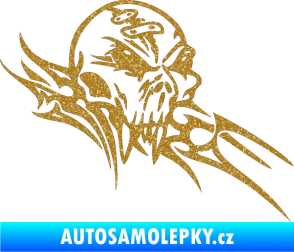 Samolepka Tribal skull pravá lebka Ultra Metalic zlatá