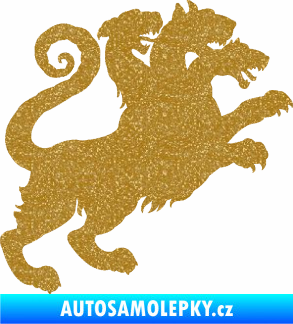Samolepka Trojhlavý pes kerberos 002 pravá Ultra Metalic zlatá