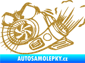 Samolepka Turbo 003 levá angry Ultra Metalic zlatá