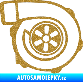 Samolepka Turbo silueta 001  pravá Ultra Metalic zlatá
