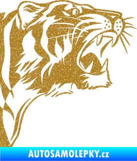 Samolepka Tygr 002 pravá Ultra Metalic zlatá
