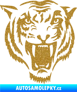 Samolepka Tygr 005 pravá hlava Ultra Metalic zlatá