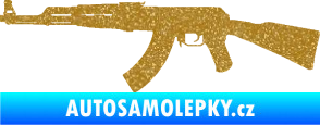 Samolepka Útočná puška AK 47 levá Ultra Metalic zlatá