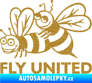 Samolepka Veselé vosy fly united levá Ultra Metalic zlatá