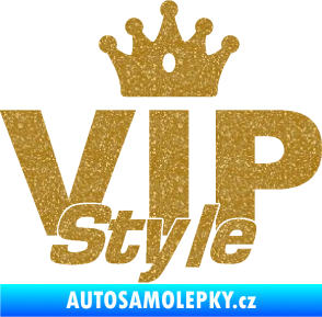 Samolepka VIP styl nápis s korunkou Ultra Metalic zlatá