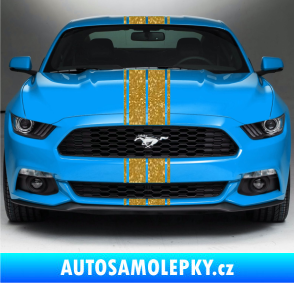 Samolepka Viper pruhy dvojité 1,5 cm + 9 cm + 9 cm + 1,5 cm Ultra Metalic zlatá