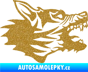 Samolepka Vlk 003 pravá Ultra Metalic zlatá