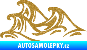 Samolepka Vlny 005 levá moře Ultra Metalic zlatá