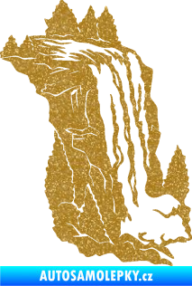 Samolepka Vodopád pravá krajina Ultra Metalic zlatá