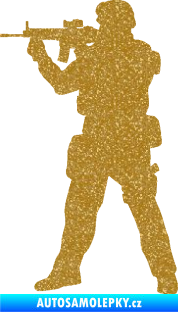 Samolepka Voják 006 levá Ultra Metalic zlatá