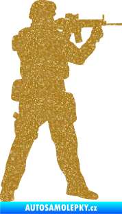 Samolepka Voják 006 pravá Ultra Metalic zlatá