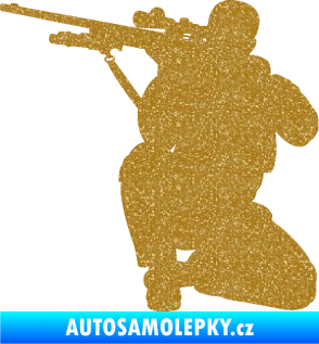 Samolepka Voják 010 levá sniper Ultra Metalic zlatá