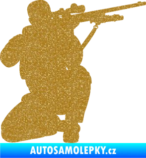 Samolepka Voják 010 pravá sniper Ultra Metalic zlatá