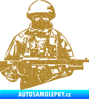 Samolepka Voják 013 pravá Ultra Metalic zlatá