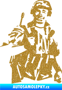 Samolepka Voják 014 pravá Ultra Metalic zlatá