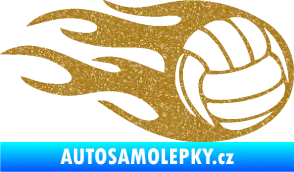 Samolepka Volejbalový míč 002 pravá Ultra Metalic zlatá
