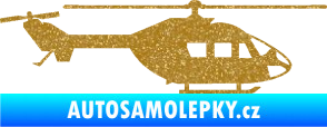 Samolepka Vrtulník 001 pravá helikoptéra Ultra Metalic zlatá