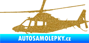 Samolepka Vrtulník 004 levá helikoptéra Ultra Metalic zlatá