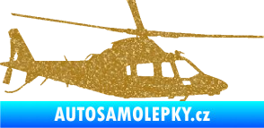 Samolepka Vrtulník 004 pravá helikoptéra Ultra Metalic zlatá
