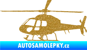 Samolepka Vrtulník 007 levá helikoptéra Ultra Metalic zlatá