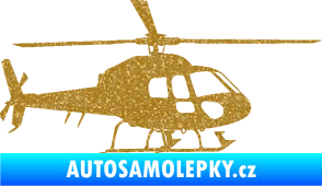 Samolepka Vrtulník 007 pravá helikoptéra Ultra Metalic zlatá