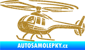 Samolepka Vrtulník 012 levá helikoptéra Ultra Metalic zlatá