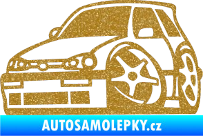 Samolepka VW Golf 3 karikatura levá Ultra Metalic zlatá