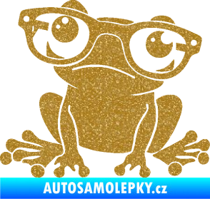 Samolepka Žába 011 levá kouká s brýlemi Ultra Metalic zlatá