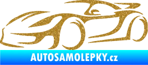 Samolepka Závodní auto 002 levá Ultra Metalic zlatá