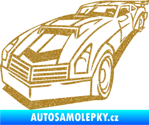 Samolepka Závodní auto 003 levá Ultra Metalic zlatá