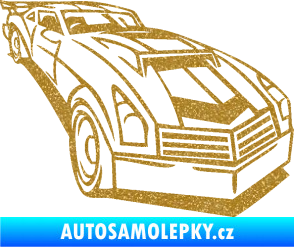 Samolepka Závodní auto 003 pravá Ultra Metalic zlatá