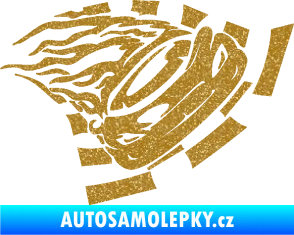 Samolepka Závodní auto 004 pravá Ultra Metalic zlatá