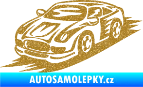 Samolepka Závodní auto 006 levá Ultra Metalic zlatá
