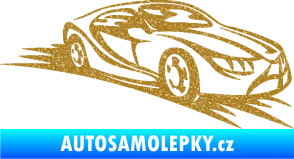 Samolepka Závodní auto 007 pravá Ultra Metalic zlatá