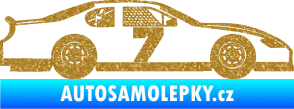 Samolepka Závodní auto 008 Ultra Metalic zlatá