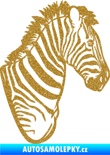 Samolepka Zebra 001 pravá hlava Ultra Metalic zlatá