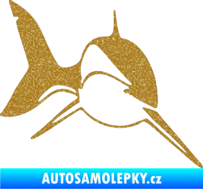 Samolepka Žralok 004 pravá Ultra Metalic zlatá