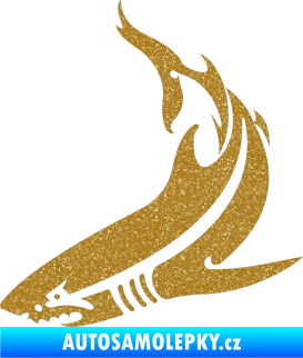 Samolepka Žralok 005 levá Ultra Metalic zlatá