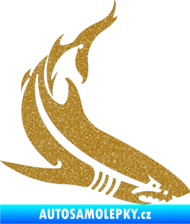 Samolepka Žralok 005 pravá Ultra Metalic zlatá